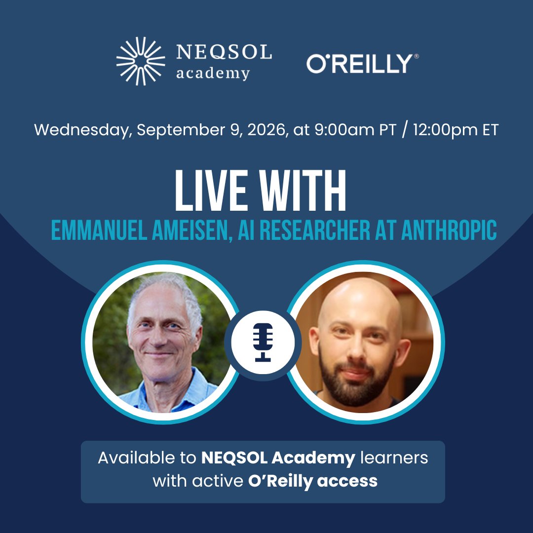 NEQSOLacademy's tweet photo. As part of learning ecosystem, NEQSOL Academy provides access to O'Reilly, connecting learners with books, courses, expert content, and live events.

This session is exclusively available to NEQSOL Academy learners with active O'Reilly access. 

Link: https://t.co/RZzXCWEjmV https://t.co/utYBJildTI