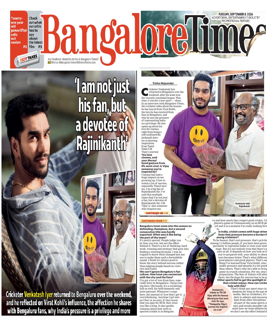 mayavarathaan's tweet photo. I am not just a fan. I am a devotee of #Thalaivar #Superstar @Rajinikanth - says @venkateshiyer 👌👌👌

News credit : @BangaloreTimes1 Times Of India

#Thalaivarism https://t.co/gTNepjLVfP