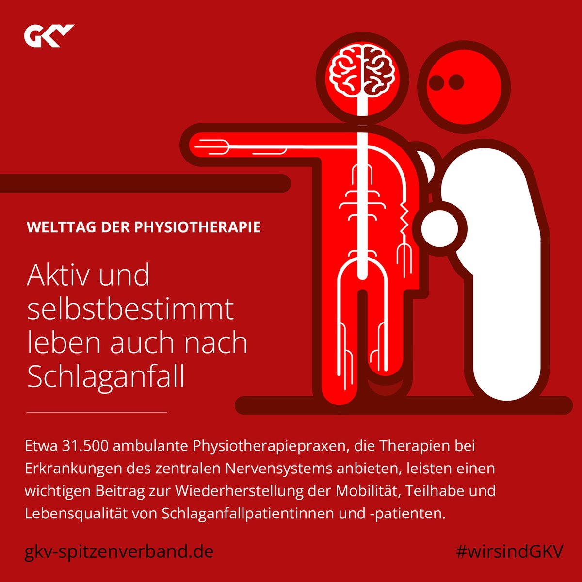 GKV_SV's tweet photo. #WelttagderPhysiotherapie 2026: Nach dem Schlaganfall zurück ins Leben - dabei unterstützen Physiotherapeutinnen und Physiotherapeuten. Die #GKV sagt danke! https://t.co/glB9sQHXOV https://t.co/s1EHcdYDj0