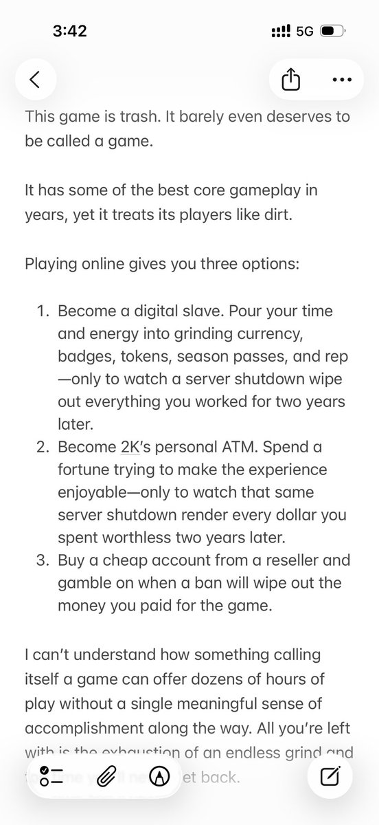 guiwang3300's tweet photo. @NBA2KMyTEAM @NBA2K 

This game is trash. It barely even deserves to be called a game.

It has some of the best core gameplay in years, yet it treats its players like dirt.

Playing online gives you three options:

Become a digital slave. Pour your time and energy into grinding.. https://t.co/pxowE3gcAK