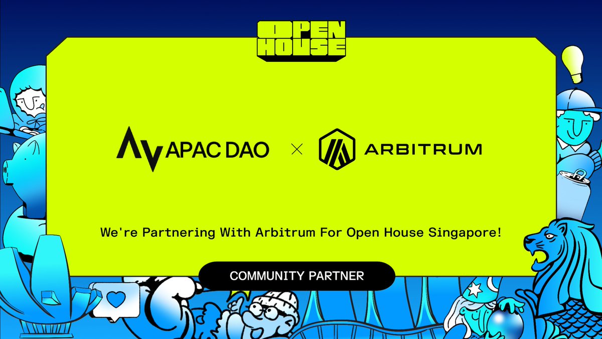 apacdao's tweet photo. We're supporting @arbitrum Open House Singapore 🛠️

A global builder program backing the next gen of SEA builders.

💰 $115K in prizes &amp; grants
🌍 Fully online, open globally
🏆 Top teams advance to Founder House London
Sep 14 - Oct 4, 2026 
Apply - https://t.co/HxhtL4BKIb https://t.co/E5xKPP019v