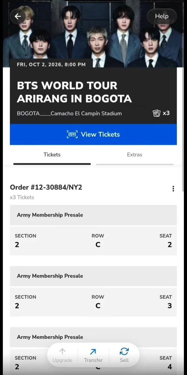 Nfiniteluke's tweet photo. ¡Venta de boletas para BTS Colombia! 🇨🇴💜
Vendo 4 boletas para el 2 de octubre:
• Sección 3, Fila G
• Asientos juntos
¡DM para precio y verificación! Se agradece RT/difusión 🙏 #BTSColombia #BTS #BTSConcert #BoletasBTS https://t.co/iJdiZqcNHf
