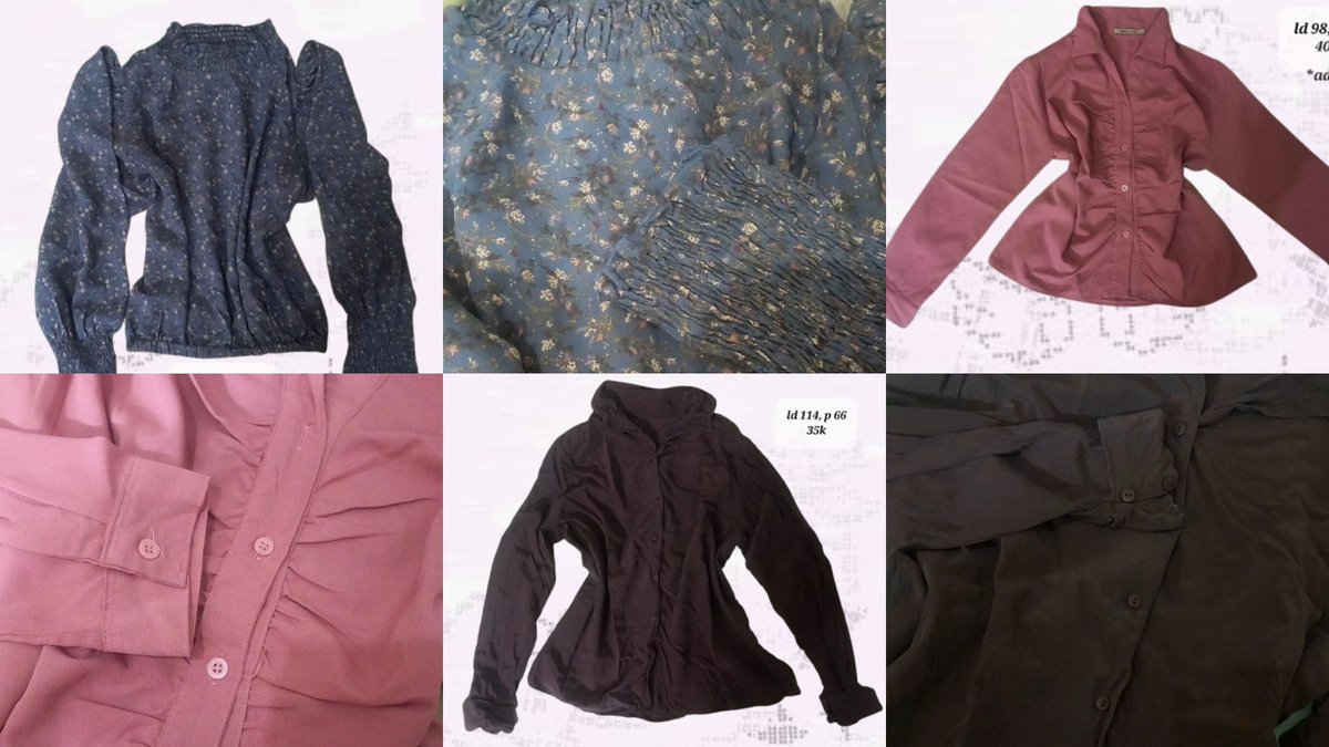 UNDIP_FESS's tweet photo. dips! wts preloved kemeja &amp; blouse cocok buat kuliah atau main, detailnya cakeppp bgt aslii :3

1. floral blouse biru-abu brand buti 
2. kemeja fitted pink brand ada women 
3. kemeja coklat no brand https://t.co/51tArLkuOb