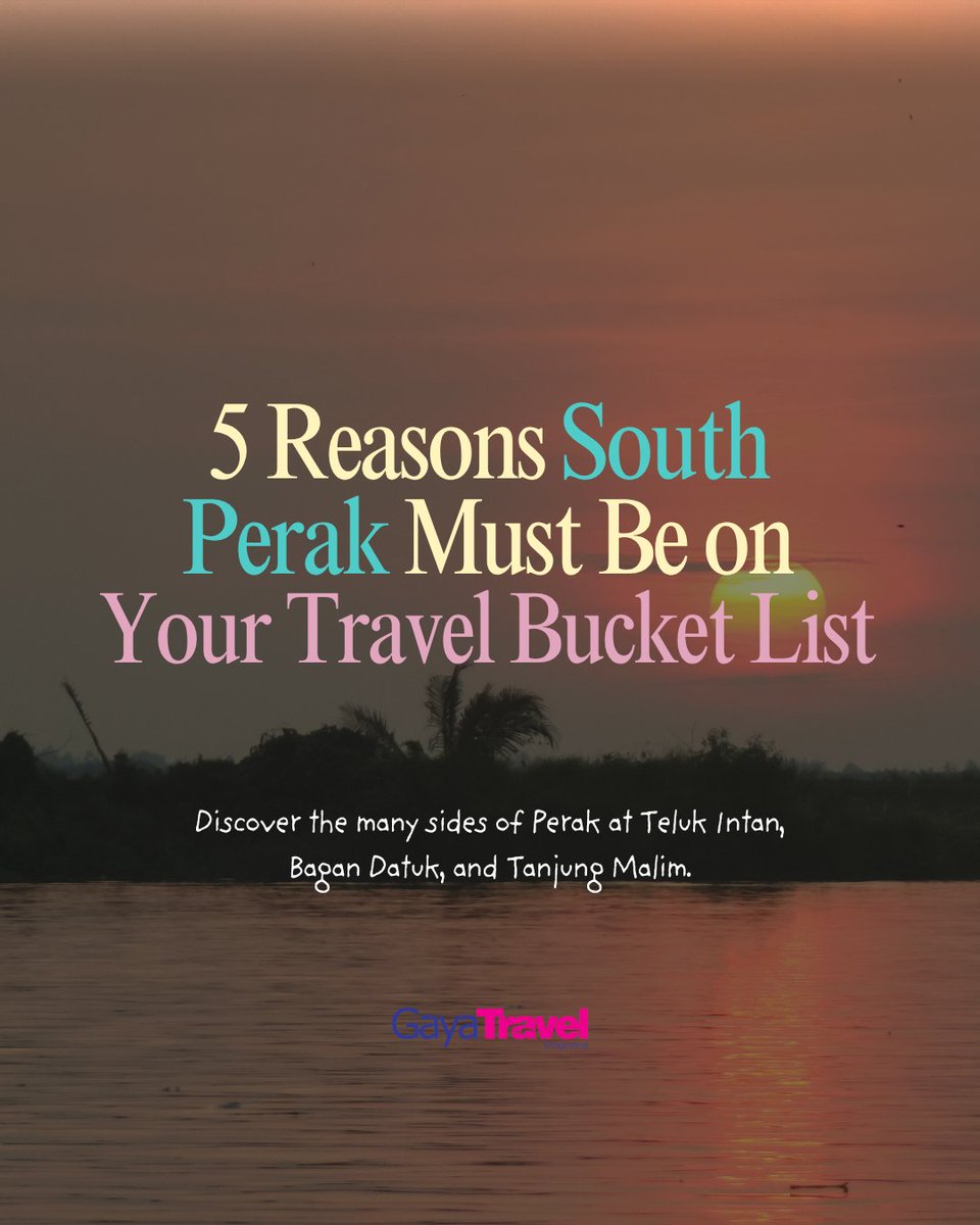 gayatravel's tweet photo. 5 reasons why South Perak deserves a spot on your bucket list! β¨
Open this thread to discover the unique charms of Teluk Intan, Bagan Datuk and Tanjung Malim. ππ²πΎ
#PromisingPerak #GayaTravel #VisitPerak #ExplorePerak #VisitMalaysia2026
@PerakTourism https://t.co/3kTid7yoeD