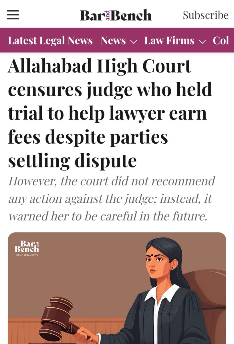 DeepikaBhardwaj's tweet photo. Madam Judge forced the accused to undergo trial despite a compromise already being there so that Advocate of the accused gets paid !!!

High Court said her conduct is unbecoming of a Judicial officer but she apologized and it was accepted

GEMS OF JUDICIARY! https://t.co/tLLUTgVb70