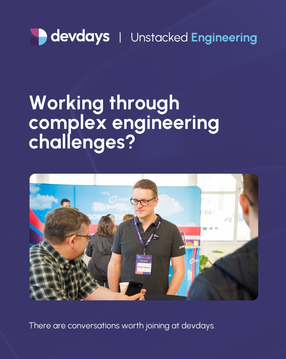 devdaysconf's tweet photo. If you spend your days building software, making architecture decisions, figuring out where AI fits into your work, or dealing with complex systems, you’ll probably find conversations worth joining at devdays.
🎟️ https://t.co/NjzxifQalv
21–23 September · Iași, Romania
#devdays https://t.co/ZeZXLGZMS0