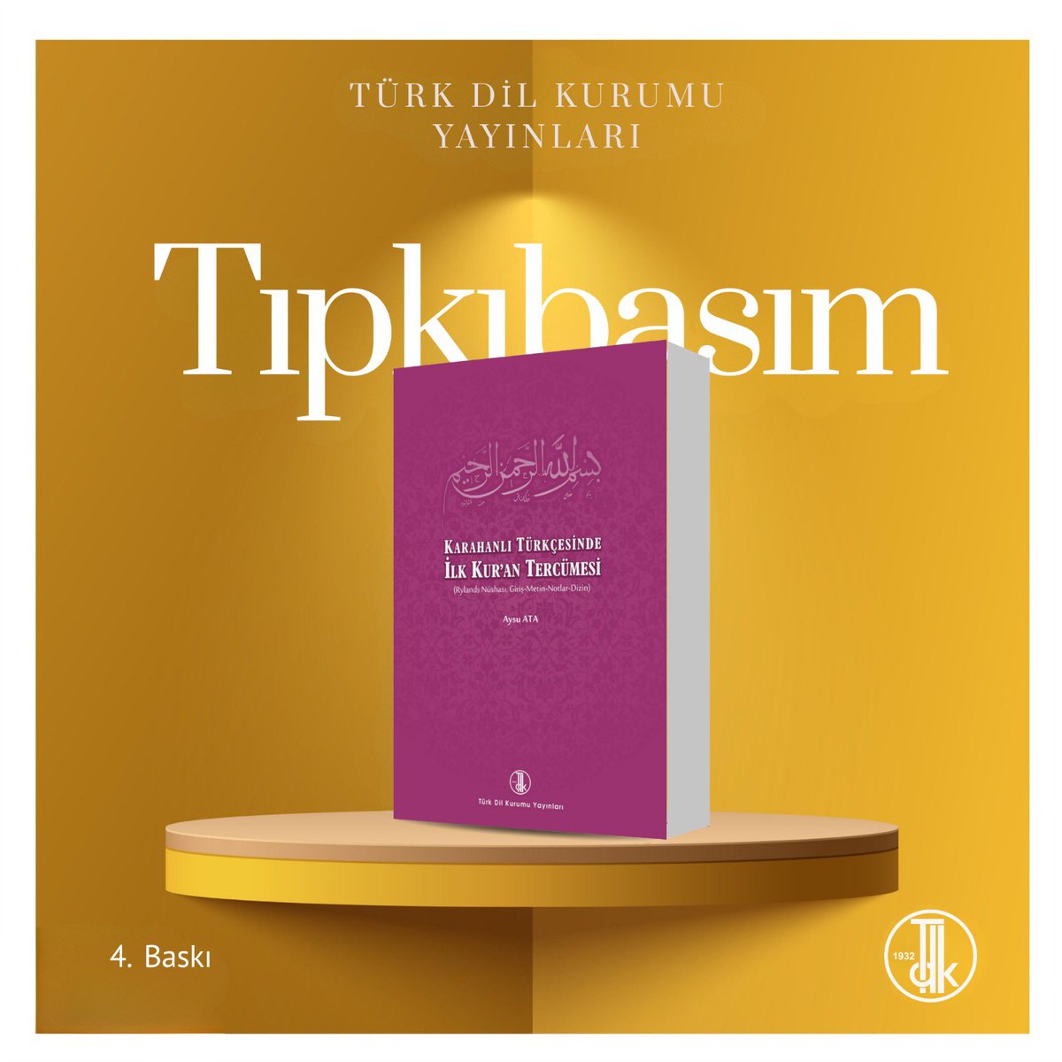 TDK_govtr's tweet photo. 📣Tıpkıbasım

📖Karahanlı Türkçesinde İlk Kur’an Tercümesi

✍🏻Aysu ATA

📌4. Baskı

💳 Satın almak için: ⤵️ 

🔗 https://t.co/u3wV2tbnmA https://t.co/UGAahsV5ea