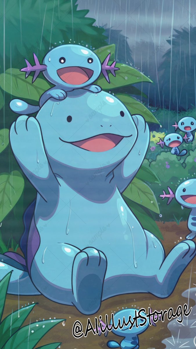 AIillustStorage's tweet photo. 天気が凄いことになってますが、雨が嬉しいポケモンもいるんだろうなっていう夕方☔️

#ポケットモンスター #ヌオー #ウパー https://t.co/ixfZKipZfM