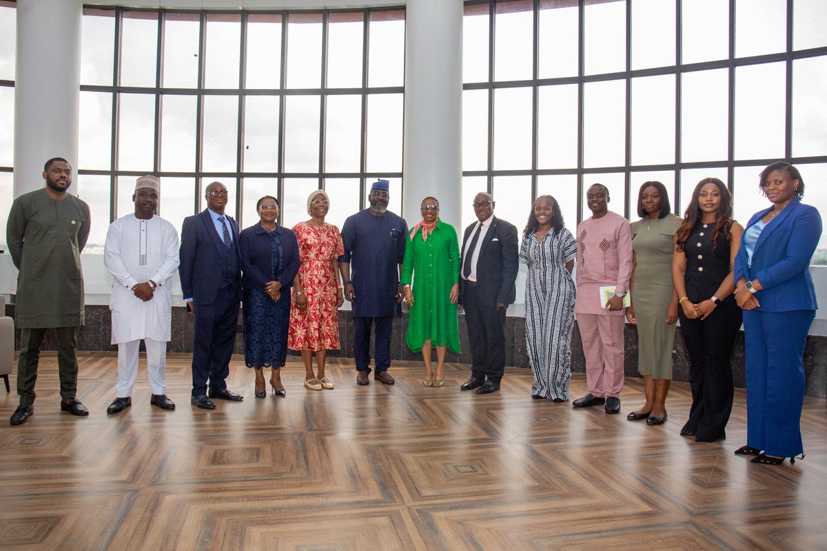 officialNESG's tweet photo. Strengthening Partnerships for Industrial Growth 🇳🇬

Yesterday, an executive delegation from the #NESG, led by our CEO, Dr Tayo Aduloju, paid a courtesy visit to the Honourable Minister of Industry, Trade and Investment, Dr Jumoke Oduwole, MFR.

The engagement provided an opportunity to deepen collaboration and discuss how industrial policy reforms can be better aligned with Nigeria’s economic priorities, particularly efforts to strengthen productivity, competitiveness, investment and job creation.

Discussions also focused on advancing key priorities for the 32nd Nigerian Economic Summit (#NES32), ensuring that the Summit’s conversations continue to build on ongoing reforms and translate into practical, implementable actions for businesses, workers and communities.

As Nigeria works to build a more competitive and productive economy, the #NESG remains committed to fostering constructive public-private dialogue and bringing stakeholders together to shape policies and actions that deliver jobs, productivity and shared prosperity.

#Industrialisation #EconomicGrowth #Productivity #JobCreation #PublicPrivateDialogue