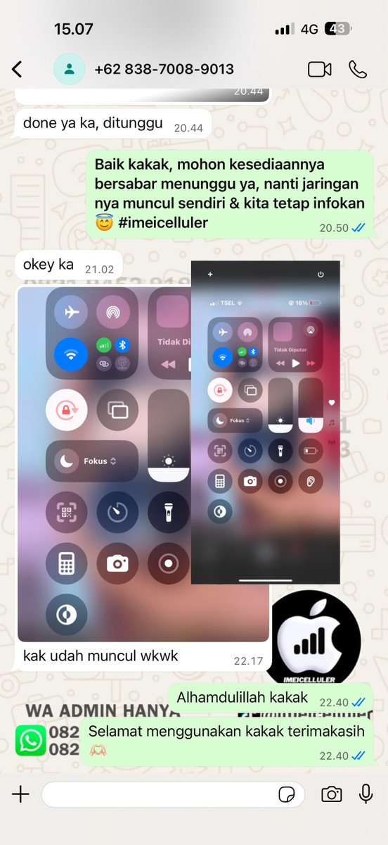imeicelluler's tweet photo. Menerima Unblock IMEI sampai sinyal muncul baru bayar? Boleh banget imeicelluler solusinya🥰🥰
Sosmed imeicelluler/Testimoni 👇
https://t.co/tvBF71EyNj https://t.co/Y6wAr9KSYi