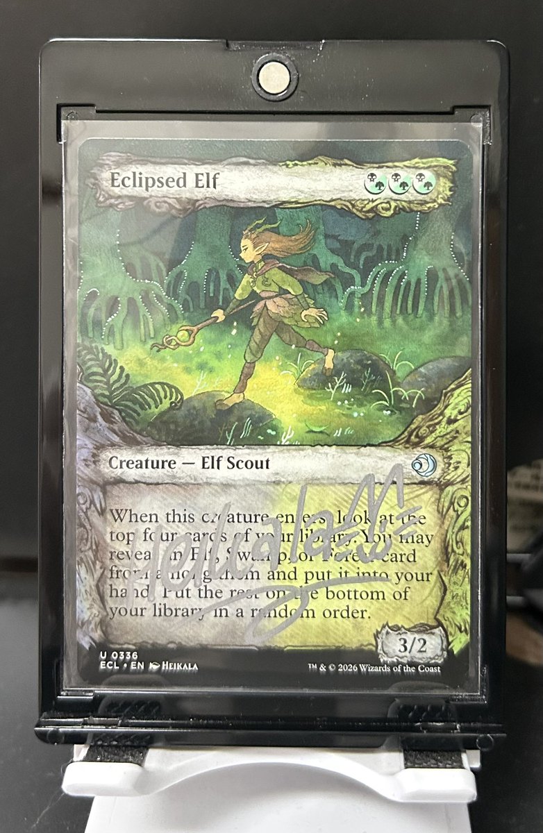 C0701Tk's tweet photo. Heikala先生(@heikala_art )のEclipsed Elf Non foil APが届きました！
細目のクール系エルフちゃんですね！

#アーティストプルーフ
#artistproof https://t.co/TJSpEtZPCx