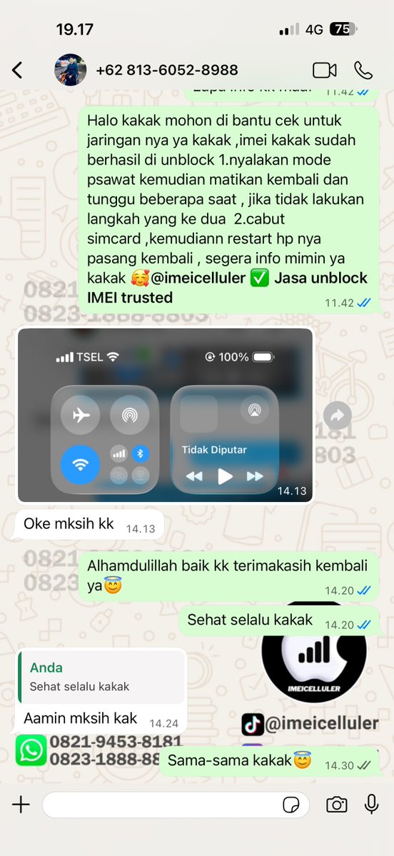 imeicelluler's tweet photo. Alhamdulillah done aktivasi unblock IMEI di imeicelluler

#iphone #unblokimei #unlock https://t.co/00xyNzfleU