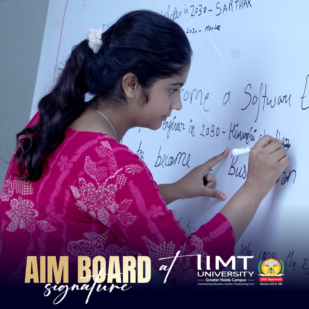 IIMT_U_GrNoida's tweet photo. Your goals just got a signature. ✍️✨
At IIMT University, students are turning dreams into commitments. Every signature on the Aim Board is a promise to themselves—and a step toward a bigger future. 🚀
What’s YOUR aim? Tell us below! 👇
#AimBoard #MyAim #IIMTUniversity https://t.co/Qm5TH9gnat