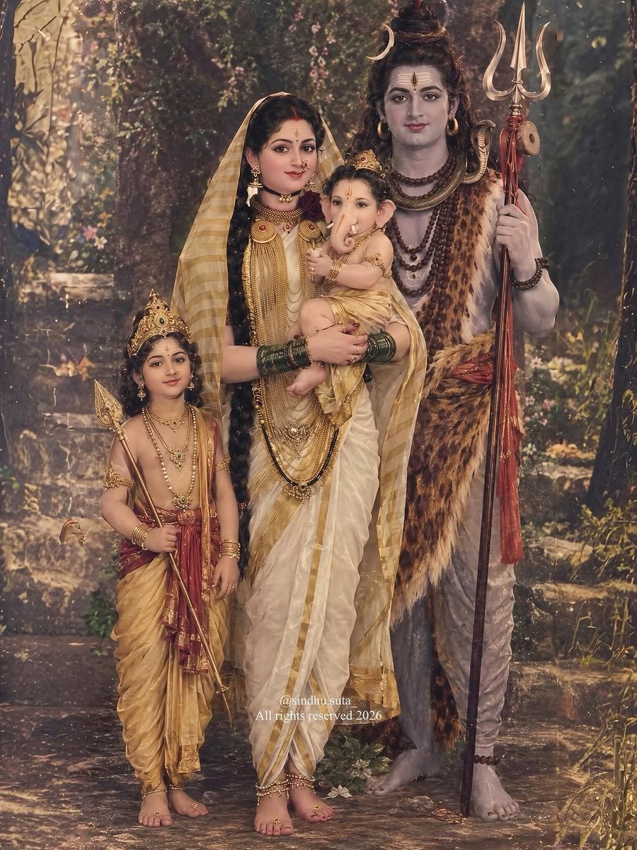 BeautyofIndia9's tweet photo. शिव परिवार दर्शन 🌸 https://t.co/9AolXZjEzT