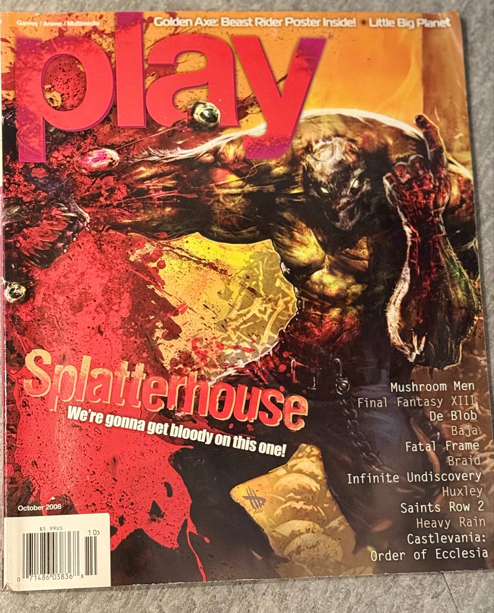 Macabre_Mara's tweet photo. Play magazine October 2008 Splatterhouse cover https://t.co/h4qGywad5C