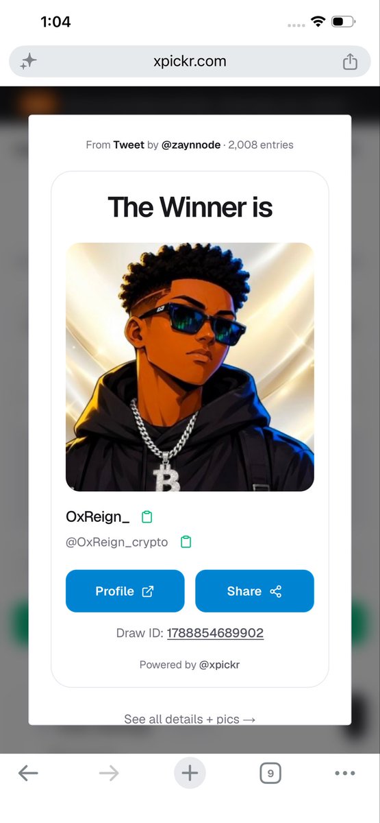 Zaynnode's tweet photo. Sent you Money 💸

@OxReign_crypto 

Who’s next that hasn’t won from me yet? 
RT.Drop #Solana Addy 

2 more winner to go 🎉 https://t.co/7D86vCRjpN