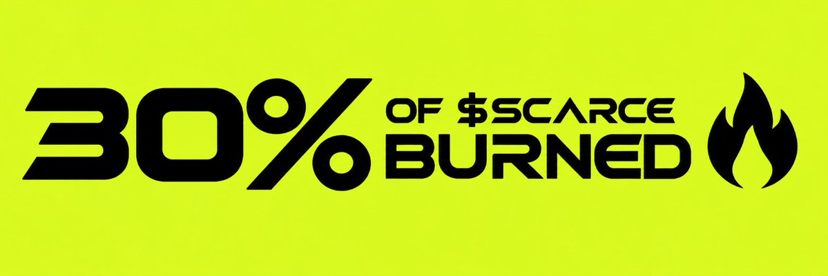 scarcecoinrh's tweet photo. 30% burned 🔥

Scarcity at its finest. We're just getting started. https://t.co/NfuqaZslZF