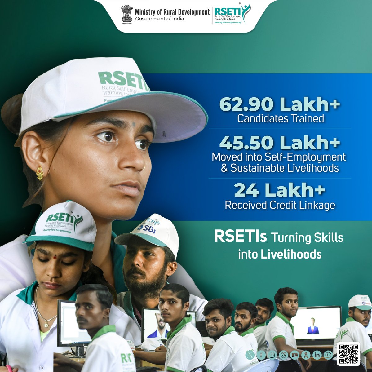 MoRD_GoI's tweet photo. Job searching हुआ पुराना,
#SkillTraining का है ज़माना!

सपनों को बदलो हकीकत में !✨
RSETI के साथ पाइयें निःशुल्क स्किल ट्रेनिंग 🚀

#MoRD #RSETI #SkillTraining #RuralSkills #SchemesofRD

@ChouhanShivraj @OfficeofSSC @kamleshpassi67 @PemmasaniOnX @PIB_India @MIB_India @kansalrohit69 @AgriGoI @mygovindia @airnewsalerts @PMOIndia @Narendramodi @DDNational