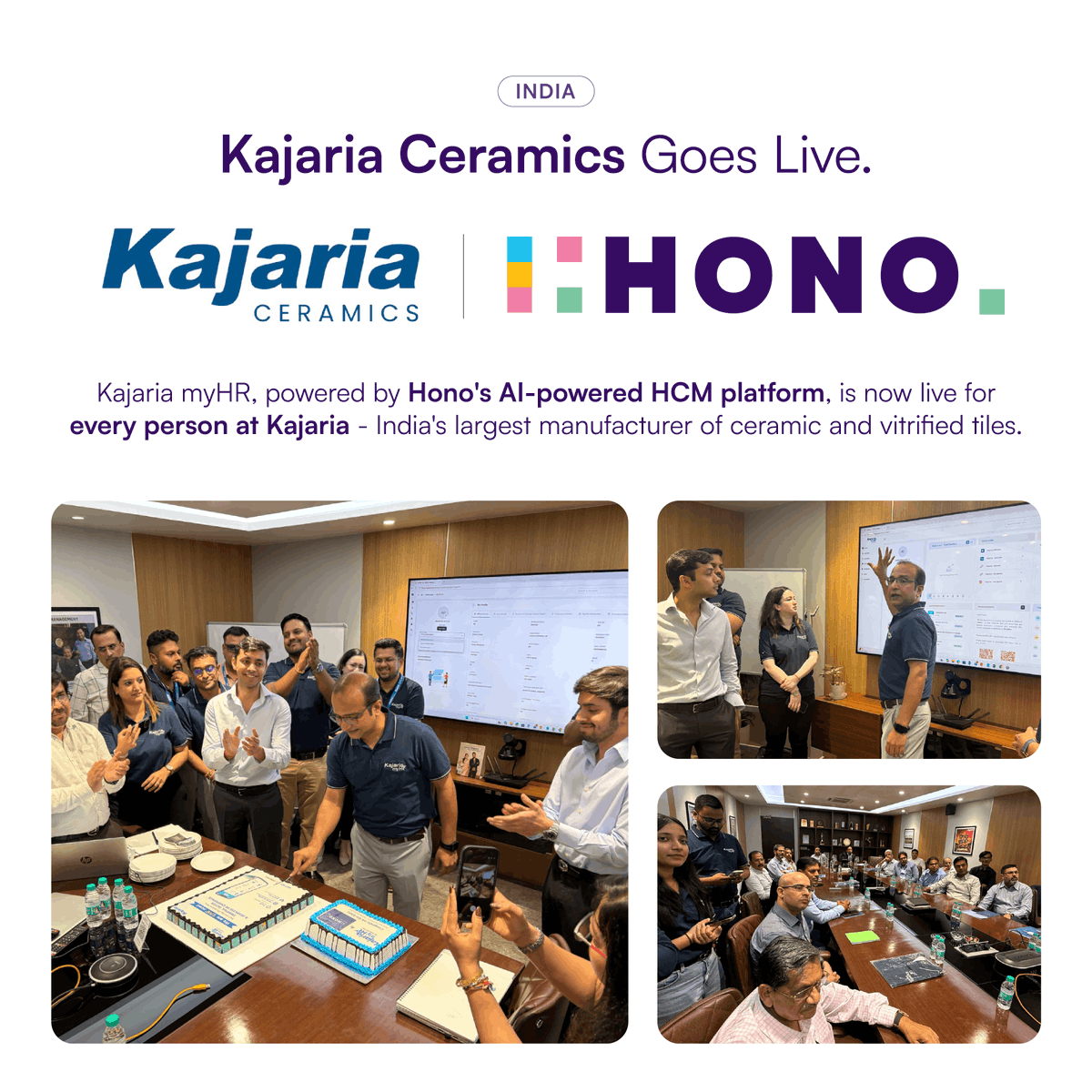 ConnectWithHono's tweet photo. Kajaria Ceramics - India's largest tile manufacturer, 8th largest globally - is live on HONO's Agentic AI-powered HCM platform, powered by ERA, our Headless Zero UI HRMS.
Thanks to the Kajaria HR & IT teams for the trust and pace.
#HONO #AgenticAI #HRTech #KajariaCeramics https://t.co/WJCYiS6nMk