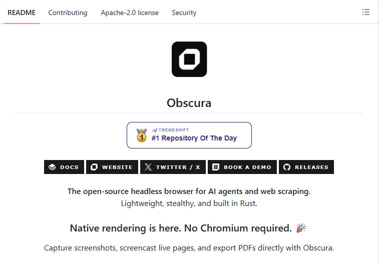 인상적인 성능의 obscura 소개 대표 이미지