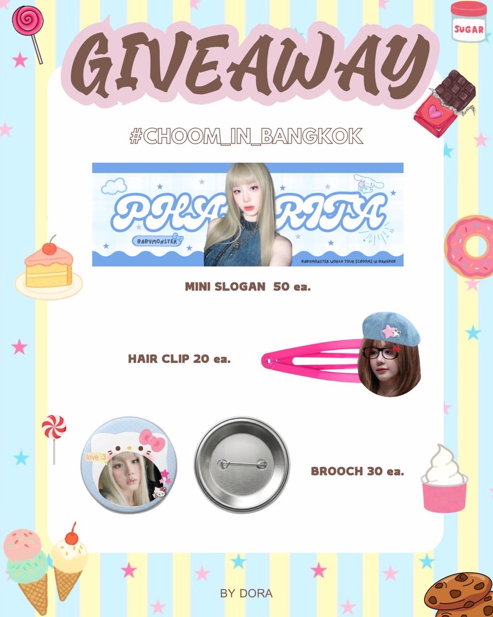 Dorawpp0's tweet photo. ୨୧ ‧₊˚ 𝐆𝐈𝐕𝐄𝐀𝐖𝐀𝐘 𝐟𝐨𝐫 #𝐏𝐇𝐀𝐑𝐈𝐓𝐀 𝐟𝐚𝐧𝐬 ♡
↳ 𝐏𝐋𝐒 𝐑𝐓 ♡
𝟓𝟎 𝐒𝐄𝐓𝐒 🎁
𓂃 ࣪˖ 𝐋𝐨𝐜𝐚𝐭𝐢𝐨𝐧 : 𝐈𝐌𝐏𝐀𝐂𝐓 𝐀𝐑𝐄𝐍𝐀
𓂃 ࣪˖ 𝐃𝐚𝐭𝐞 : 𝟖 𝐍𝐨𝐯.
𓂃 ࣪˖ 𝐓𝐢𝐦𝐞 : 𝐓𝐁𝐀
˚₊‧꒰ა #𝐂𝐇𝐎𝐎𝐌_𝐈𝐍_𝐁𝐀𝐍𝐆𝐊𝐎𝐊 ໒꒱ ‧₊˚

#เบม่อนออนทัวร์2026
#BABYMONSTER
#CHOOM_IN_BANGKOK
#PHARITA