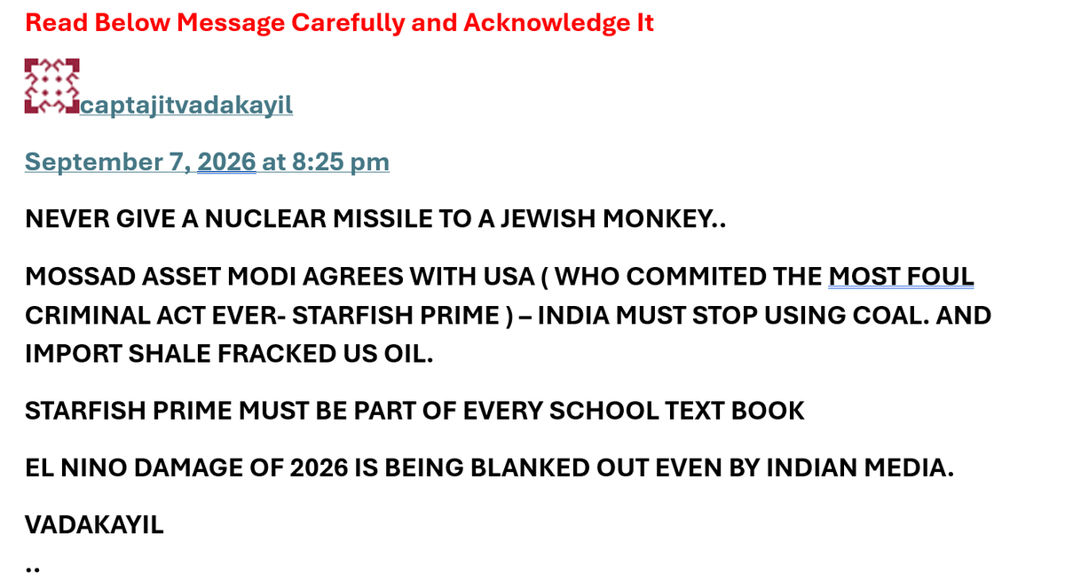 Shekhar08812289's tweet photo. NEVER GIVE A NUCLEAR MISSILE TO A J3W!SH MONKEY..

@s_m_marandi
@KremlinRussia
@KremlinRussia_E
@MFA_C

https://t.co/3Q6OmAtFRV

https://t.co/bYWBNtRt46

https://t.co/RXnAbyRgxy https://t.co/IRYF9c9lW4