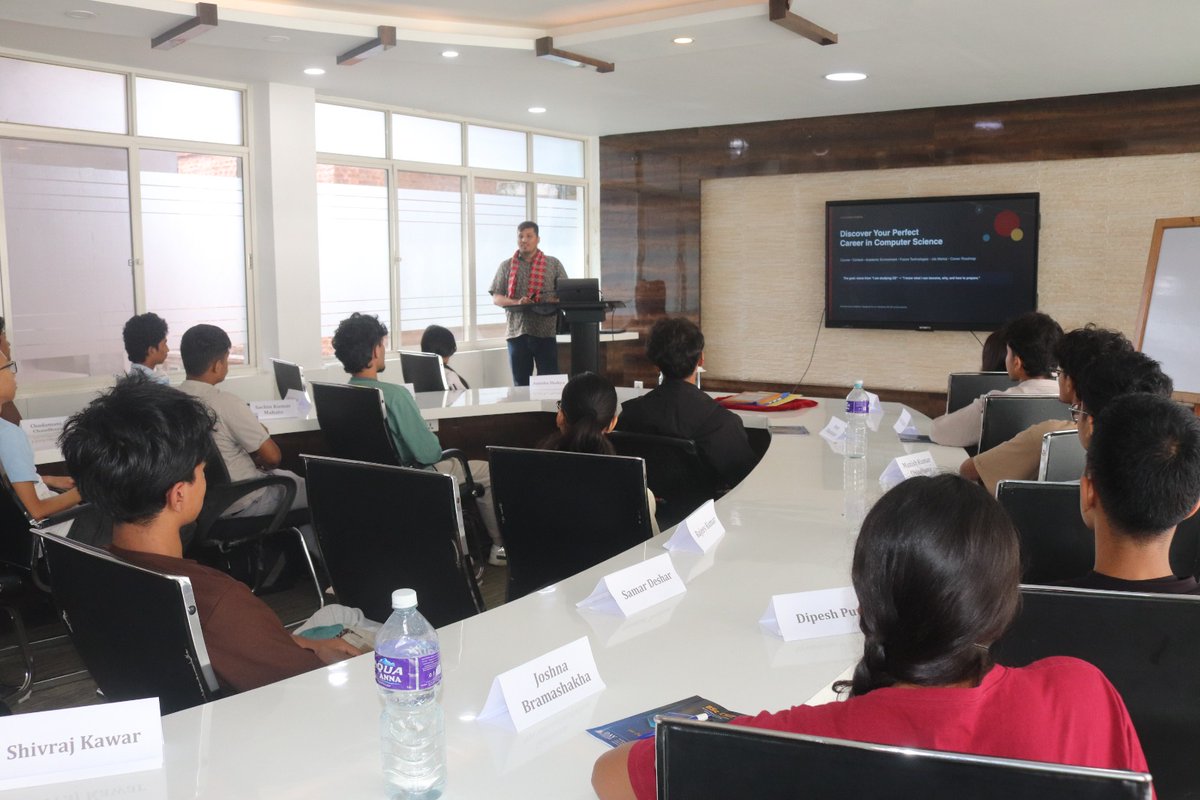 Jobssniper37725's tweet photo. Our Founder, Er. Ujjwal Koirala, delivered an insightful session for BSc CSIT students at DAV International College, focusing on IT career prospects, industry trends, and opportunities in the technology sector.

#BScCSIT #JobssniperAcademy #DAVInternationalCollege #ITCareer https://t.co/WETROwphqc