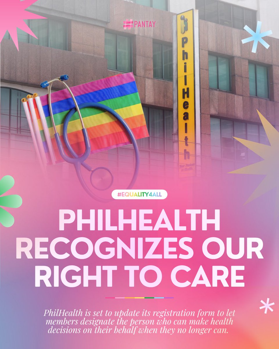 PANTAYtayo's tweet photo. PHILHEALTH RECOGNIZES OUR RIGHT TO CARE! 🌈🏥
#PANTAY
#PANTAYtayo
#Equality4All
#HappyEquality https://t.co/jAFhjwOhoB