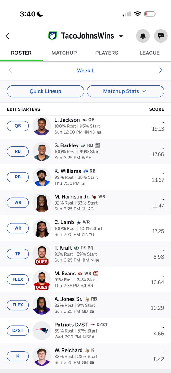 SchaeferEric's tweet photo. 12 man league what do we think?

I’m a trust a Vet kind of guy #fantasyfootball https://t.co/hN3fQV60oL