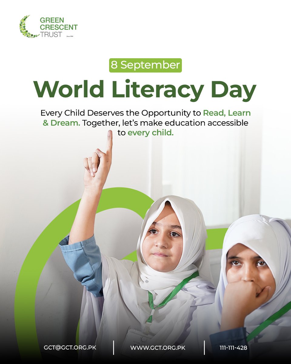 gctorg's tweet photo. Every child deserves the chance to read, learn, and dream. 📚

This World Literacy Day, let’s recognize literacy as the foundation for opportunity, confidence, and a brighter future. https://t.co/gMedBHM5Gl
