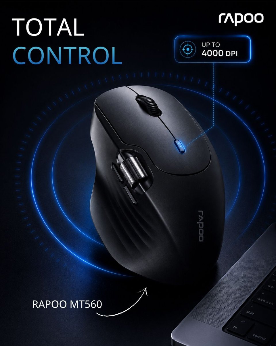 Rapoo_In's tweet photo. The MT560 was made for people who notice details others scroll past. The curve that fits your palm like it was made for you.
7 DPI levels from 50 to 4000. One click and it switches with you, not against you.
#RisewithRapoo #WirelessMouse #DPIAnalyser #DPISwitching #RapooIndia https://t.co/eXAfsDtmQH