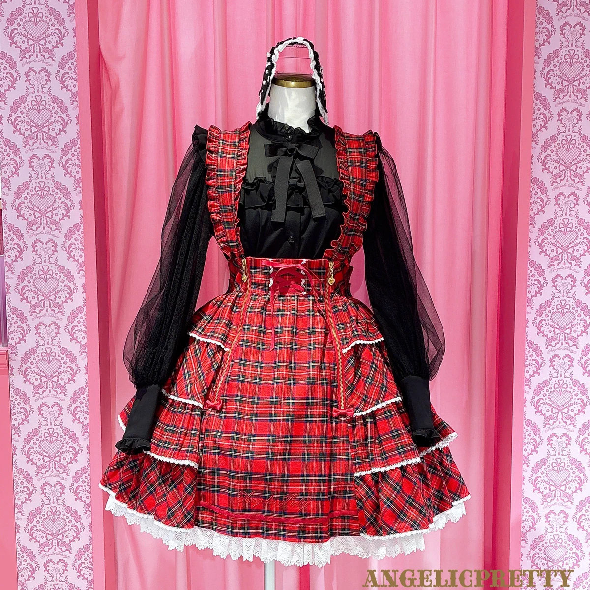 Angelic Pretty 赤チェックおしゃまフリルヘッドドレス（タータン） Angelic Pretty福岡店 on X: 