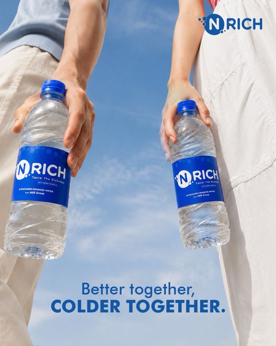 Nrichwater's tweet photo. 💧 Better together. Colder together.

Two bottles, one simple choice — https://t.co/kGxFIsZj5w.
Stay refreshed, stay hydrated, and make every moment a little cooler. 💙

https://t.co/kGxFIsZj5w — Taste The Richness https://t.co/dpS99tilr4