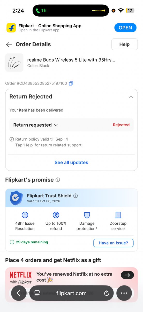 SoftwareTechV's tweet photo. Flipkart please have some shame I have received a duplicate realme buds which I have ordered and have bends in wires and have minor damaged I want refund of this they are denying it continuously I request to initiate full refund I have photos 
@flipkartsupport
@jagograhakjago https://t.co/RAS9tfkKG6