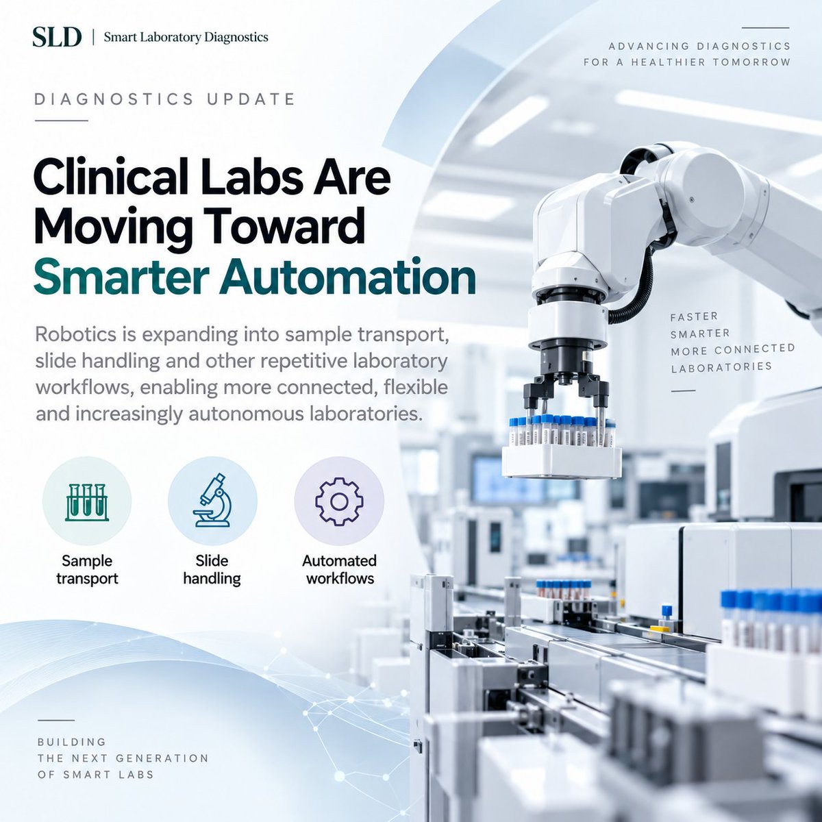 SmartLabDx86's tweet photo. Diagnostics Update | Laboratory Automation

ABB Robotics and Roche Diagnostics are expanding robotics into sample transport, slide handling and other repetitive laboratory workflows.

The trend is clear: clinical laboratories are moving toward connected, flexible and increasingly autonomous workflows.

Source: Industries Cosmétiques https://t.co/zKTrpDAHNz
#LaboratoryAutomation #SmartLab #Robotics #LaboratoryMedicine