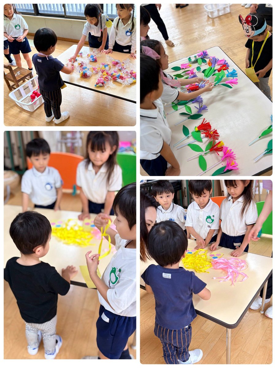 hatonomorikindy's tweet photo. 今日は、未就園児のお友だちを幼稚園にご招待😊
年長さんが手作りで金魚すくいや、輪投げゲーム、玉入れゲームコーナーを準備して、小さいお友だちにミニ縁日を楽しんでもらいました。その後は園庭で年少さんと一緒に遊び、幼稚園の雰囲気を楽しんでもらえたことと思います😊 https://t.co/uj73M1SJ37