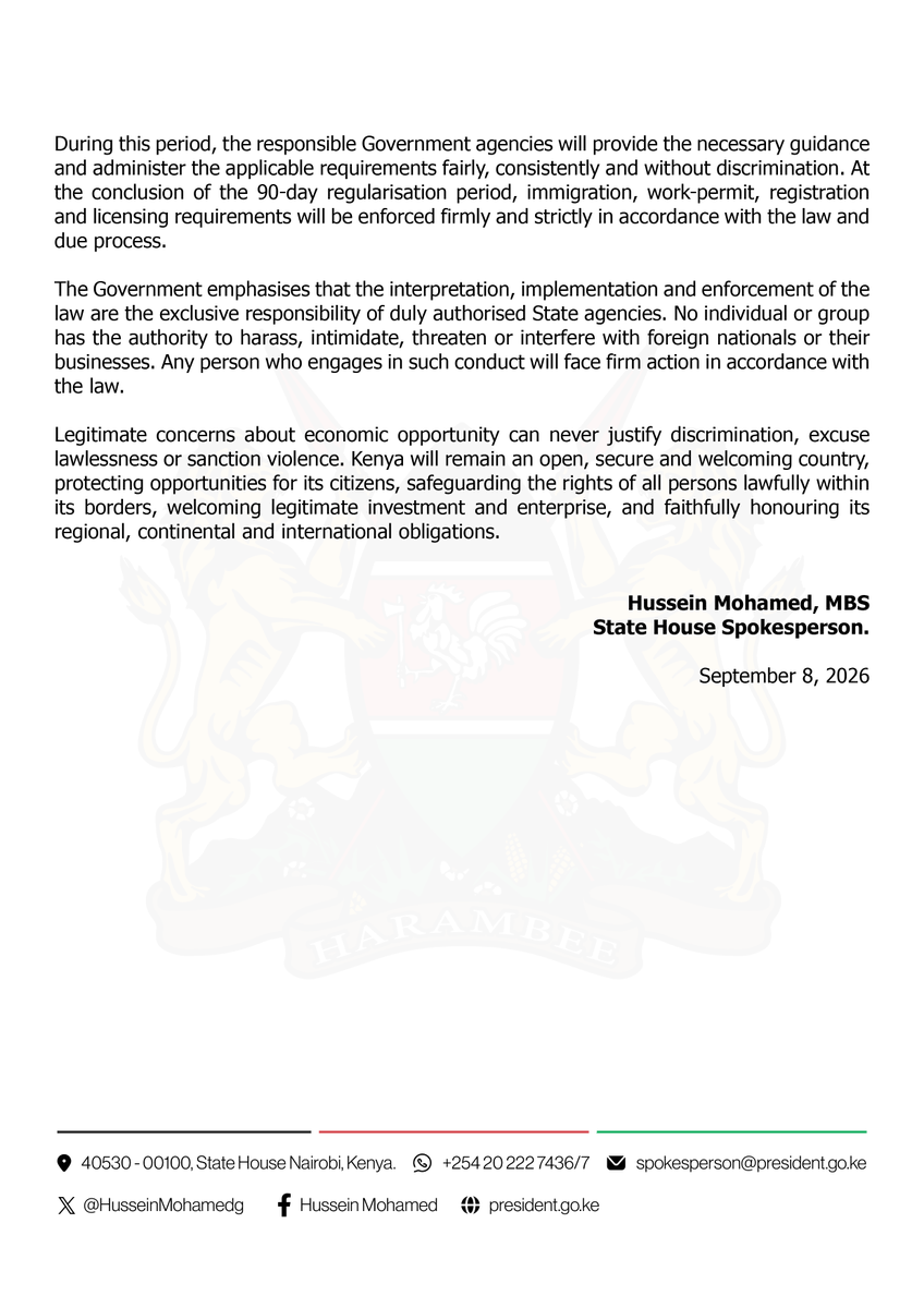 HusseinMohamedg's tweet photo. Press Statement on Small-scale Trade and Enterprise: https://t.co/kt5bK95Gdh
