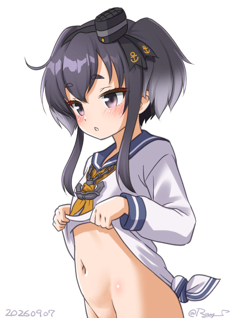 Ray___S's tweet photo. しれー　おなかー
#艦これ版深夜の真剣お絵描き60分一本勝負 
#艦これ版真剣お絵描き60分一本勝負_20260907 https://t.co/mblxfjKLo6