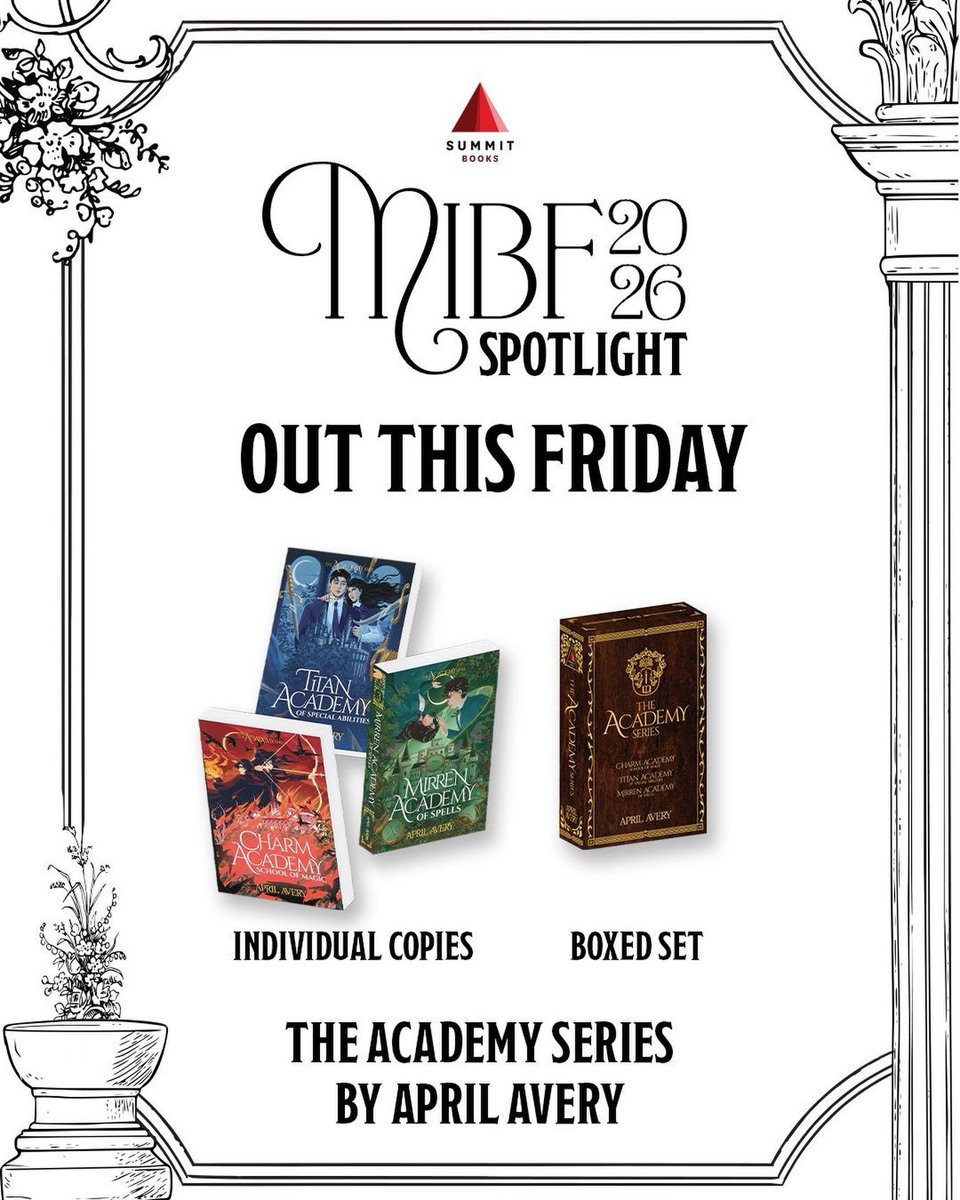 aassolidiers's tweet photo. SPOTLIGHT ON: THE ACADEMY SERIES

Complete your collection and bring home the whole Academy experience in one boxed set!

Cover Price List
CASOM - 499
TAOSA - 549
MAOS - P479
The Academy Series Boxed Set - P2,225

See you at the fair! @breatheapril 

#TheMagicReawakens ✨ https://t.co/uQI0Ttqpi4