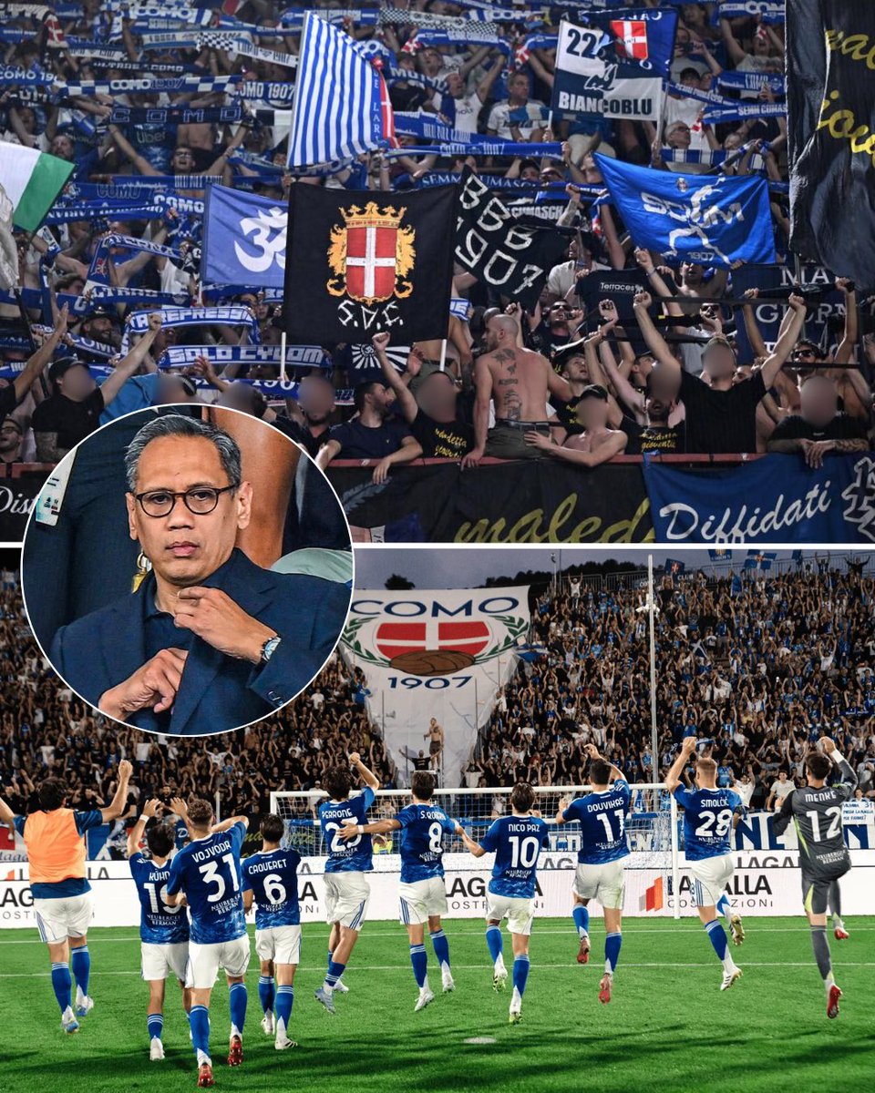 ultras_clips's tweet photo. 🇮🇹👏 Como supporter born before 1950 are getting a dream experience! 

To mark Como 1907's historic first-ever Champions League appearance, club president Mirwan Suwarso and the entire board of directors are stepping aside and giving up their own stadium seats to club’s most loyal, lifelong fans. 🏟️🎫

This incredible gesture thanks the older generation for decades of devotion, ensuring they got to witness their beloved team’s European debut live from the best seats in the house! 💙✨