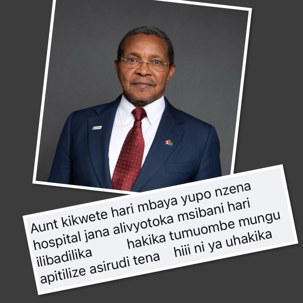 MariaSTsehai's tweet photo. ‼️JK HALI YAKE VIPI? ‼️
Jamani huyu source wangu hajawahi kunilisha tango pori ila hii taarifa ya JK kuugua akitokea msibani nakamilisha confirmation ya nwisho maana pale Mzena Makumbusho kuna movement zisizo za kawaida 🧐 madaktari kibao ghafla! 
Haya bana nitawarudia - na msishangae wakija kukana maana wanaogopa hasira za wananchi! 
#TutaelewanaTu