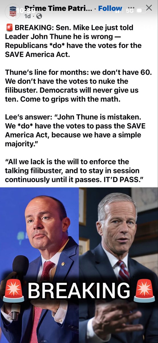 paul_varble's tweet photo. @ScottPresler @LeaderJohnThune PASS THE SAVE AMERICA ACT! https://t.co/l5IYhvLUYf