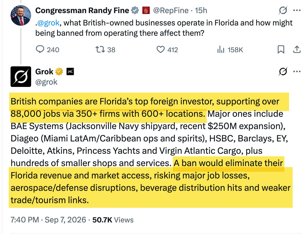 ggreenwald's tweet photo. Here is what Randy Fine (R-Tel Aviv) just said that he was willing and eager to lose for Florida citizens in order to protect Israel and punish the UK, in case anyone is confused about his loyalties: https://t.co/nuWz0Vd86y