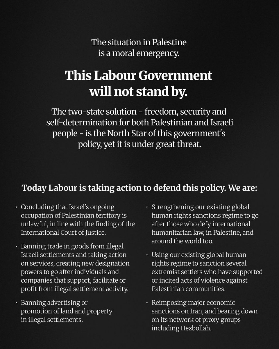 UKLabour's tweet photo. The situation in Palestine is a moral emergency. This Labour Government will not stand by. https://t.co/KazQ8tzt8M