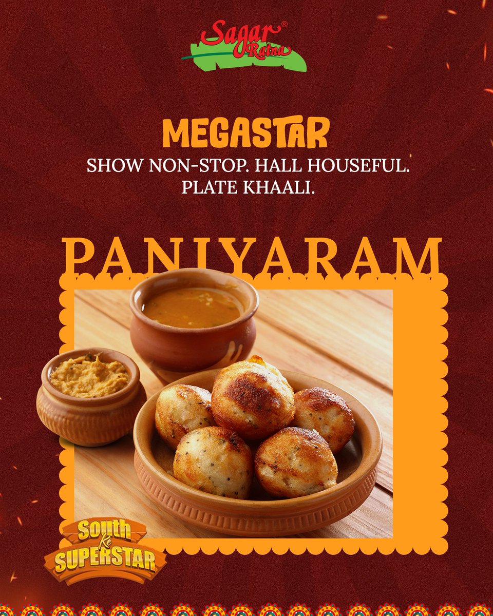 SagarRatna_'s tweet photo. Vangi Bhaat. Idiyappam. Paniyaram. Three dishes. Three superstars. 🔥

No sequel needed — every one of them delivers, every single time.

South Ke SuperStar — Now at Sagar Ratna.

#SagarRatna #SouthIndianFood #SouthKeSuperStar #AuthenticSouthIndian #PureVeg https://t.co/fHmvGKh02g