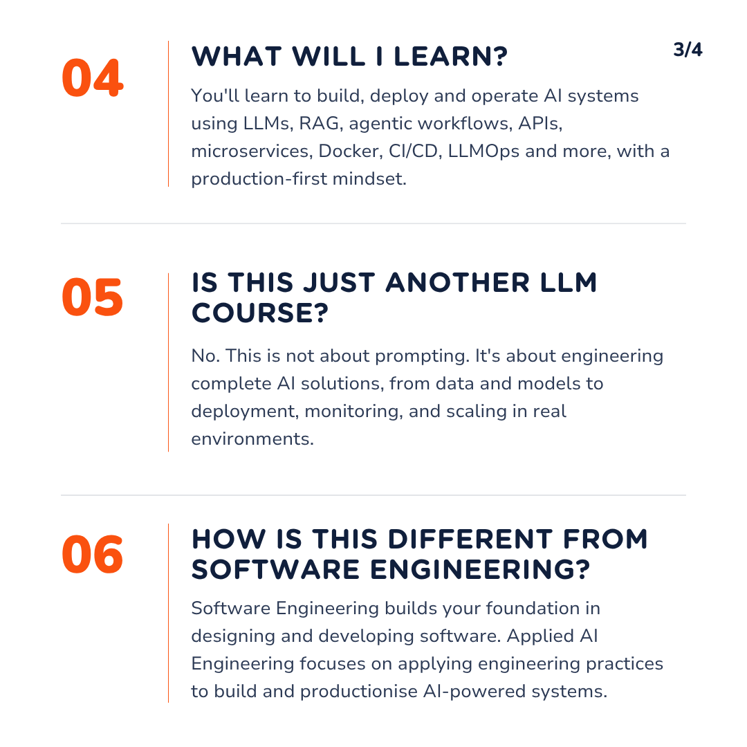 moringaschool's tweet photo. Thinking about moving into Applied AI Engineering?
We’ve answered some of the key questions. Swipe through to see if Applied AI Engineering is the right next step for you. 👇
Explore the programme: https://t.co/la6SKAeYAA
#AppliedAIEngineering #AIEngineering #Moringa https://t.co/9dCWfHesbd