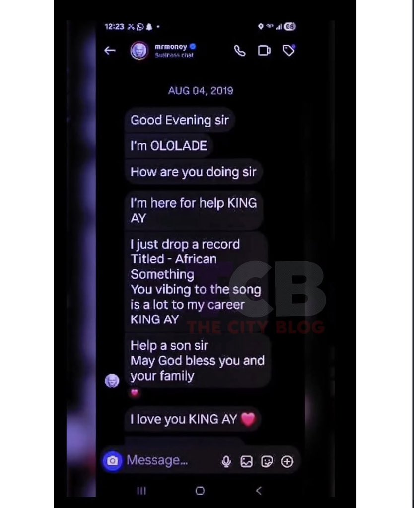 Lonerrr_99's tweet photo. Ay comedian has revealed a 2019 message Asake sent him,which he only saw years later after the singer rose to fame 🤯😱😳 https://t.co/PJ5bGy6Uqr