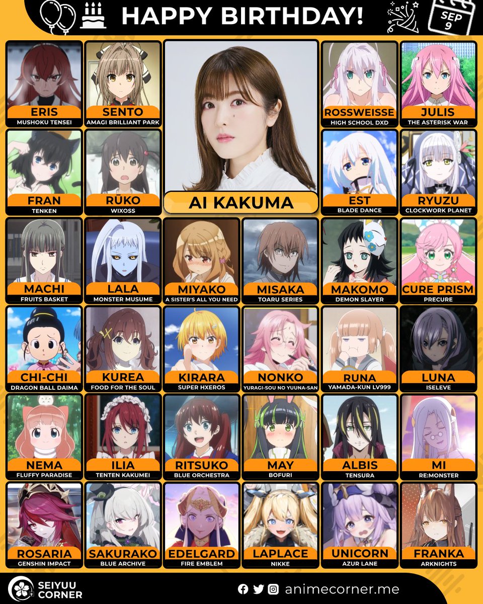 seiyuucorner's tweet photo. Happy birthday to Ai Kakuma! 🎉 

Let' wish her all the best @aimausu 

#AiKakuma #加隈亜衣 #加隈亜衣生誕祭2026 https://t.co/JPKuVfYD4m