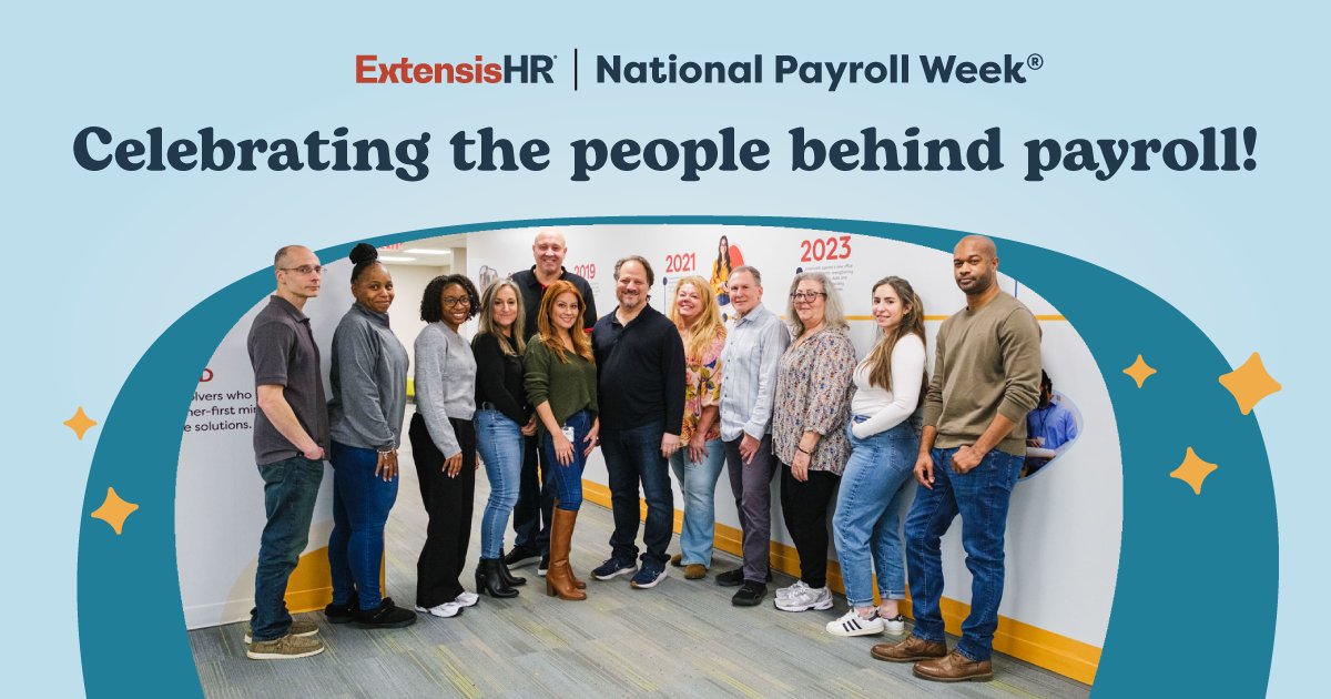 ExtensisHR's tweet photo. Payroll might be out of sight, but it’s never out of mind for our team. This #NationalPayrollWeek, celebrating the people behind the paycheck.

Thank you to our #payroll team for the dedication you bring to our clients each day!

#NPW2026 #payrollweek #humanresources #PEO https://t.co/6KLQbUEBvx