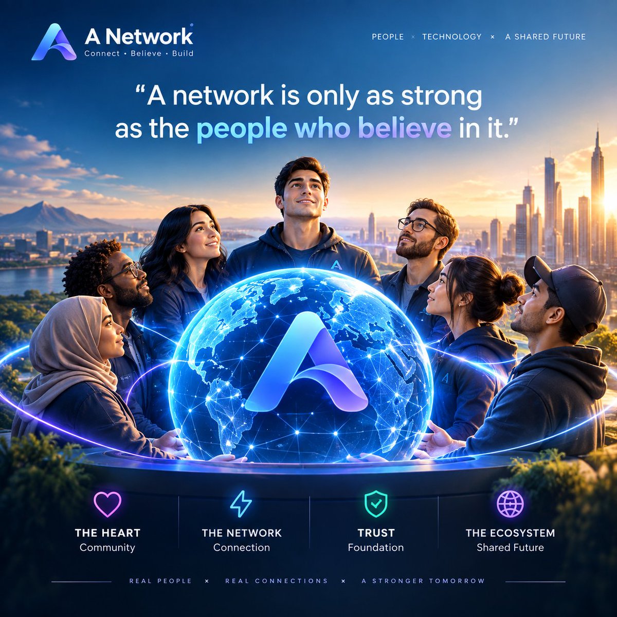 ANetworkPulse's tweet photo. A network doesn’t begin with millions of users.

It begins with **one person believing.**

Then another.

Then another.

Until individual belief becomes collective strength.

That is the journey of **A Network.** 🌐

Let’s break it down step by step. 🧵👇

① ❤️ THE HEART = COMMUNITY

Every great network starts with people.

Not servers.

Not charts.

Not numbers.

**People.**

Imagine a small group of friends sharing the same dream.

At first, it looks insignificant.

But as more people join, communicate, contribute, and invite others…

the community starts becoming an ecosystem.

That’s why:

**“A network is only as strong as the people who believe in it.”**

In A Network, the community is the **heart**.

Without the heart, technology is just infrastructure.

With the heart, technology becomes a movement.

② ⚡ THE NETWORK = CONNECTION

Now imagine thousands of people scattered across the world.

One person in Pakistan.

Another in Turkey.

Another in Africa.

Another in Europe.

They may never meet physically.

But technology connects them.

That connection creates something powerful:

**A Network.**

Every participant becomes a point.

Every interaction creates a connection.

And every connection adds strength to the whole.

Think about the internet.

One computer alone is useful.

But billions of connected devices?

**That becomes a global network.**

The same principle applies to Web3.

**“The value of a network grows when people stop standing alone and start connecting.”**

⚡ **Community creates participation.
Connection creates network effects.**

③ 🔐 TRUST = FOUNDATION

But there is a problem.

People don't build lasting relationships without trust.

And networks are no different.

Imagine sending value to someone you've never met.

Why would you trust the system?

Because the technology provides rules.

The protocol defines how things work.

Transparency allows participants to verify what is happening.

This is one of the most important ideas behind blockchain and decentralized networks:

**Don’t simply ask people to trust.
Give them a system they can verify.**

That is where trust becomes the foundation.

🔐 **Without trust, connections remain fragile.**

With trust, they become relationships.

And relationships create communities that last.

**“Trust is not built by promises alone. It is built when actions repeatedly match the rules.”**

④ 🌐 ECOSYSTEM = SHARED FUTURE

Now put everything together.

❤️ Community
↓
⚡ Connection
↓
🔐 Trust
↓
🌐 Ecosystem

This is where the real magic begins.

A Network isn't just about one person.

It is about what happens when **many people participate in the same vision.**

Developers build.

Users participate.

Communities communicate.

Ideas evolve.

Technology improves.

And the ecosystem grows.

It becomes a cycle:

**More people → more connections → more activity → more utility → stronger ecosystem.**

That is the power of network effects.

⑤ ❤️ FROM “ME” TO “WE”

This is perhaps the most beautiful part.

A decentralized network changes the mindset.

Instead of:

**“What can I get?”**

the bigger question becomes:

**“What can we build?”**

One person can start an idea.

But a community can give that idea life.

One developer can write code.

But thousands of users can turn that code into an ecosystem.

One connection may seem small.

But millions of connections can create something extraordinary.

**“A single heartbeat is quiet. Millions of hearts beating together become a movement.”**

⑥ 🚀 THE A NETWORK VISION

This is why I see the four pillars like this:

❤️ **THE HEART = COMMUNITY**
People are the soul of the network.

⚡ **THE NETWORK = CONNECTION**
Connections transform individuals into a global system.

**“The strongest networks don't just connect wallets.
> They connect people to a shared vision.”**

🌐 **A Network — Connect. Believe. Build.**

#ANetwork #Web3 #Blockchain #Decentralization @Digitalgold1979
@Queen_ANet @DeltixOfficial @BaskaranBBV
